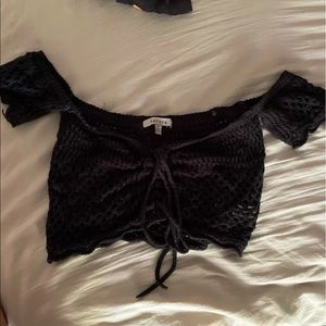 Crochet black crop top